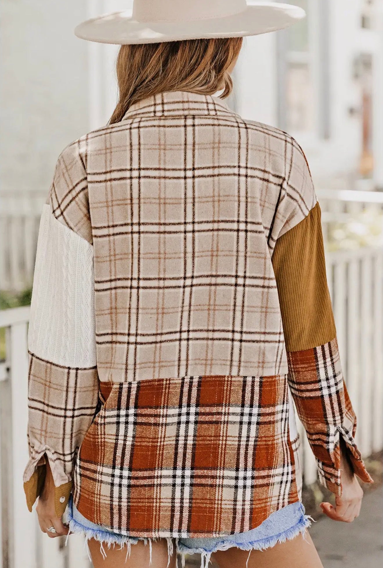 Colorblock Patchwork Shacket