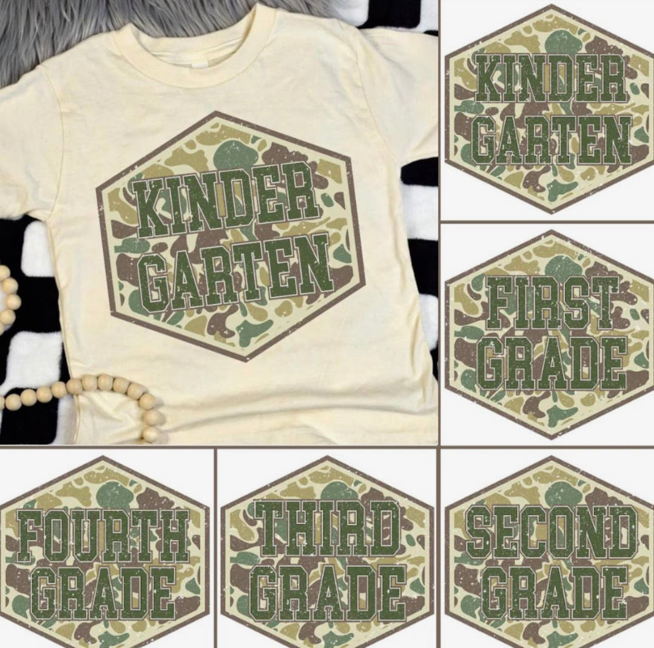 Retro Back to School Camo Shirt
