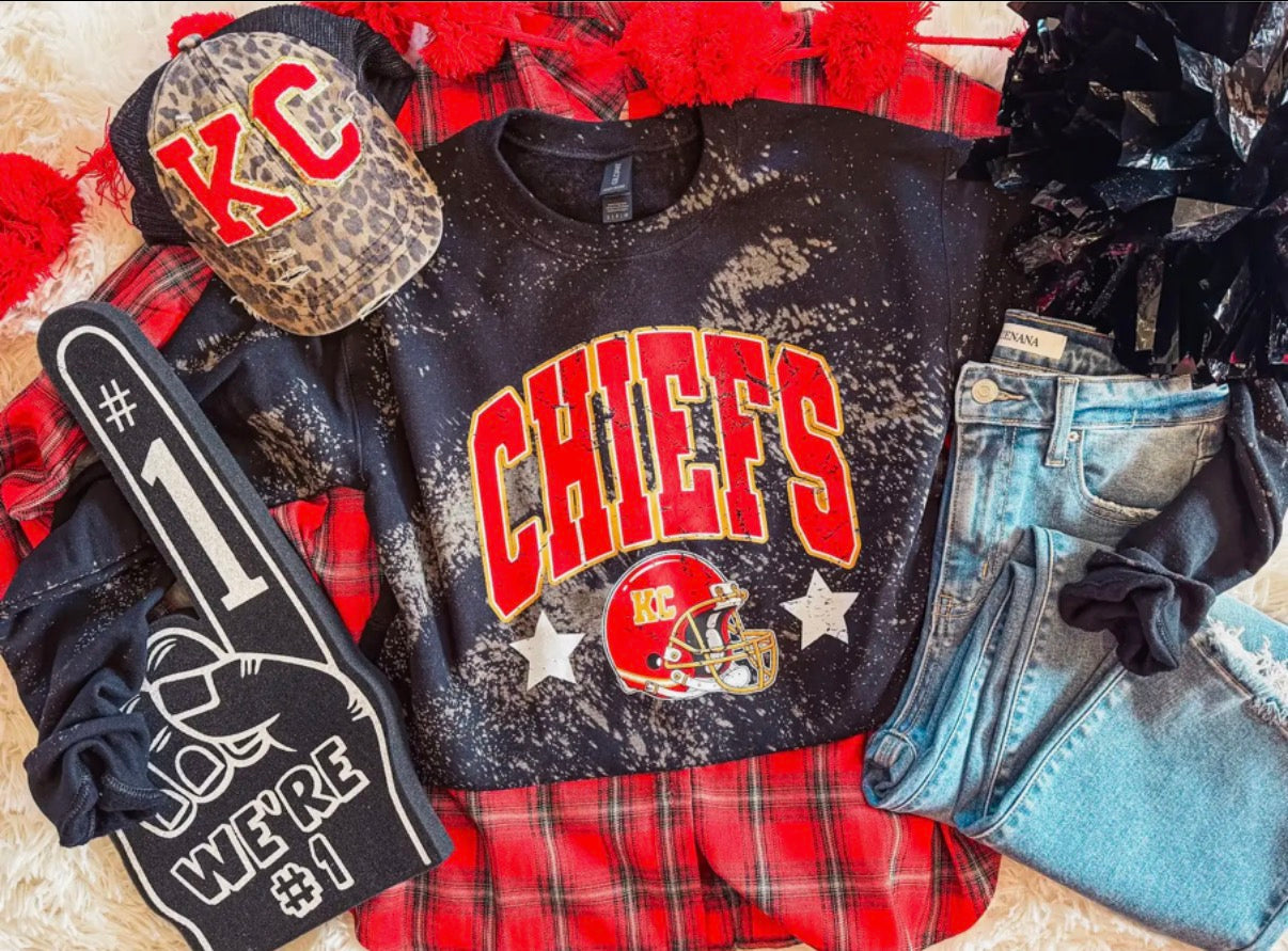 Chiefs Stars Bleached Sweatshirt
