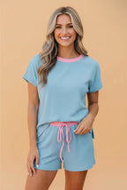 Color block Ribbed 2 piece set