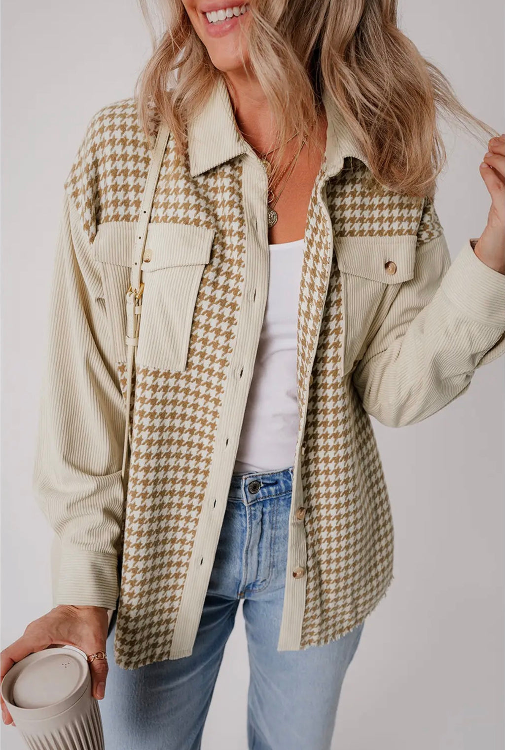Corduroy Patchwork Shacket