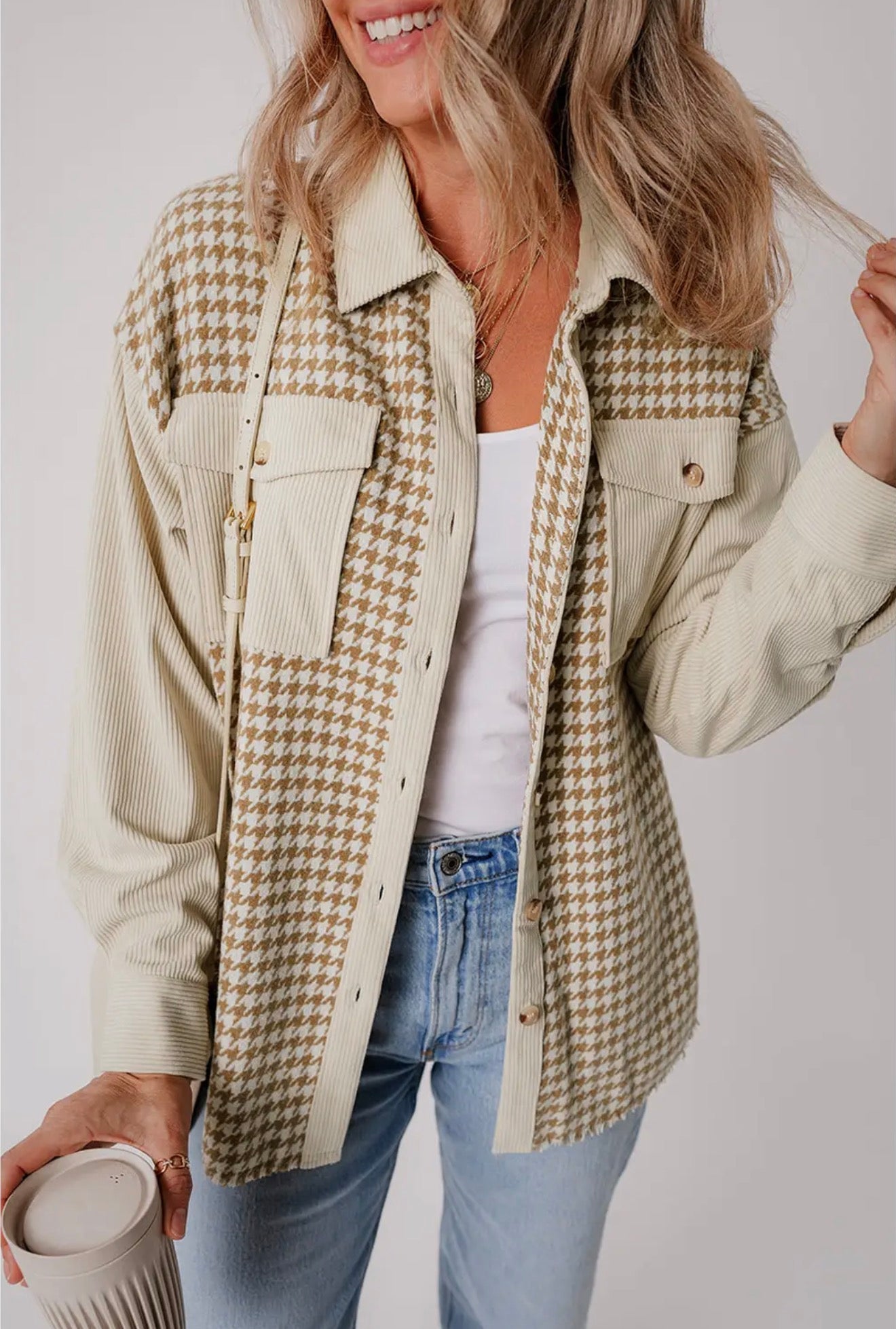 Corduroy Patchwork Shacket