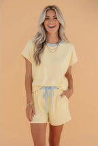 Color block Ribbed 2 piece set