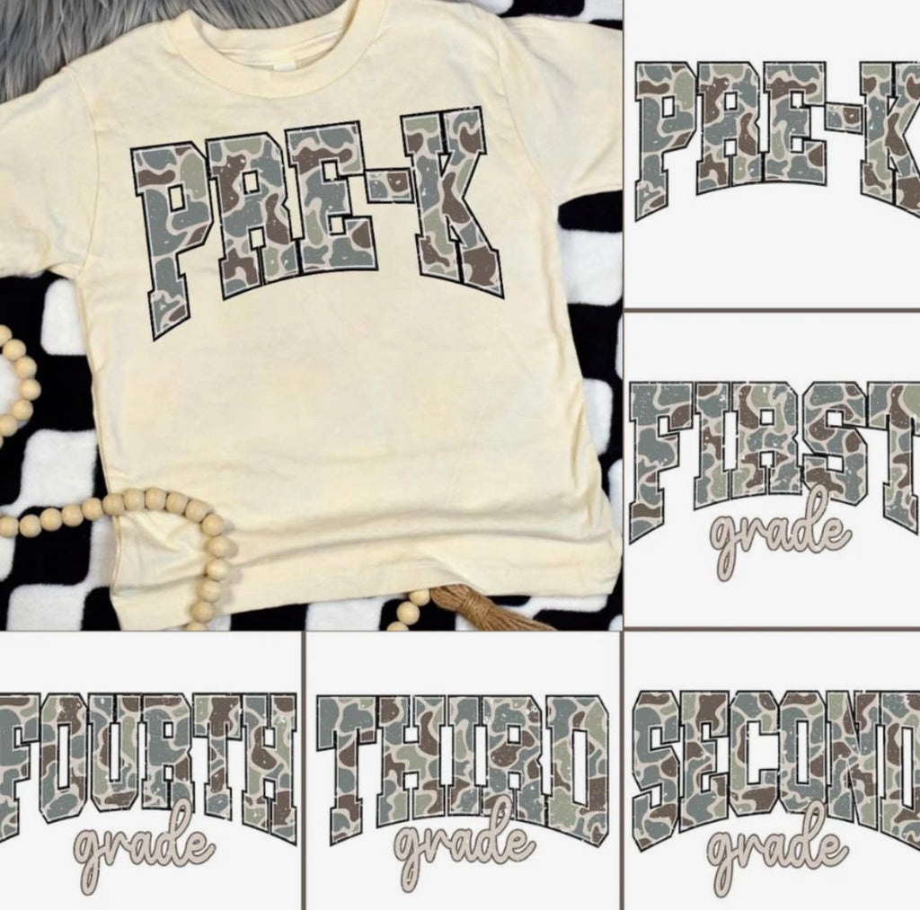 Old Camo Back to School Shirt