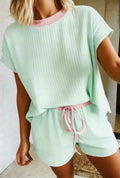 In Stock-Ribbed Color Block 2pcs set